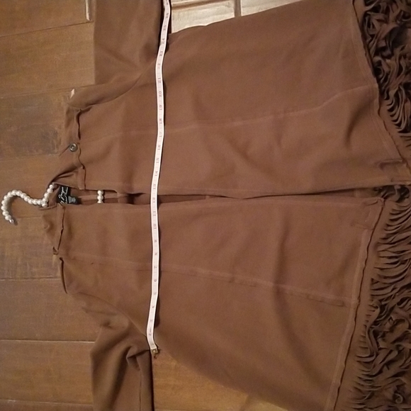 Womens Long Sleeve Cape Fringe Jacket - Picture 8 of 10